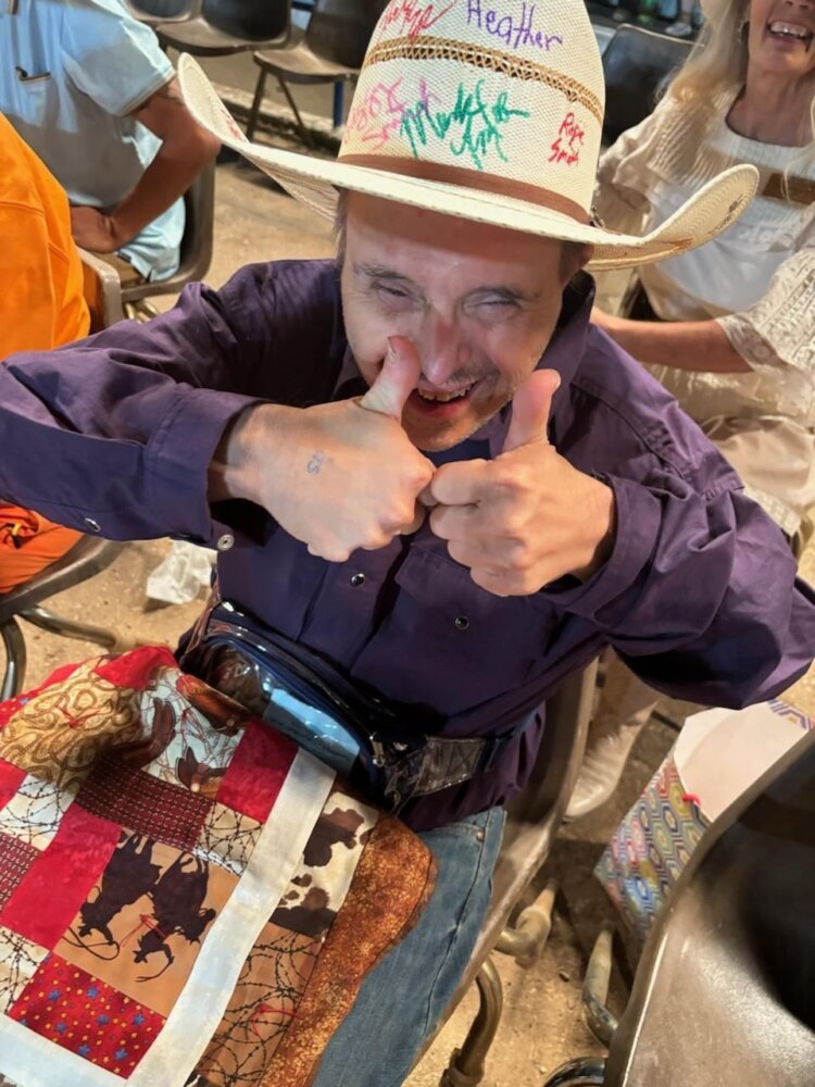 Thomas at Rodeo with thumbs up